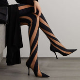 BOTTINES HAUTES EN MAILLE NOIRE